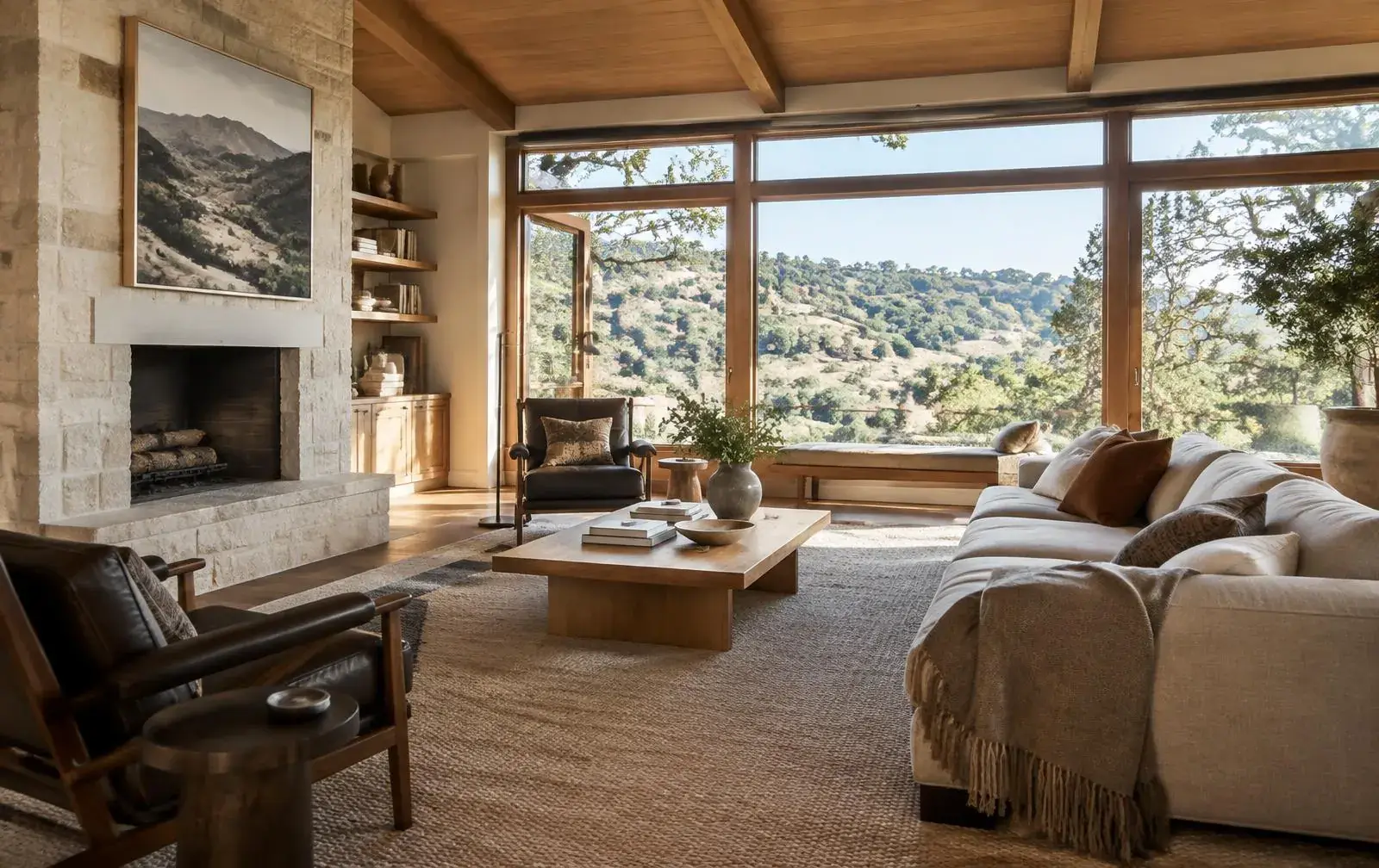 Quiet East Bay living room looking toward the hills